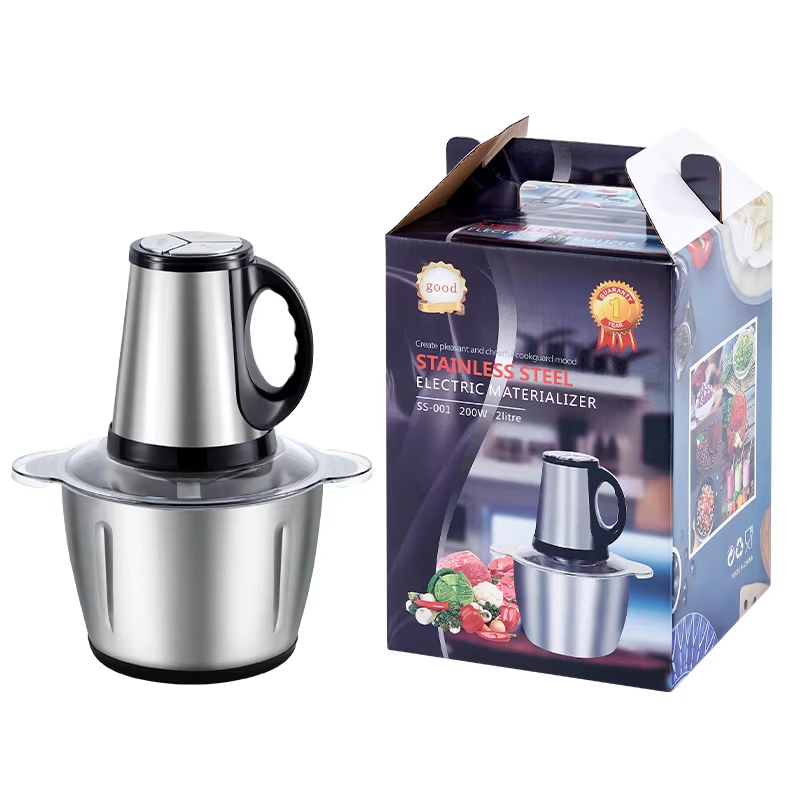 Small Best Meat Home Kitchen Chopper Food Grinders Stainless Steel Chopper Automatic 2L 3L Electric Meat Grinder for Sale