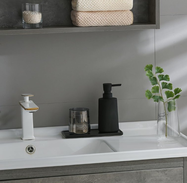 Small Soap Dispenser for Bathroom and Kitchen, Modern Farmhouse Striped Style