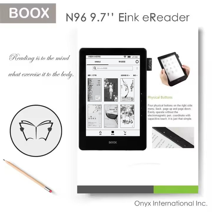 9.7 Inch Electronic Book Reader with WiFi and Bluetooth Mode USB Socket and Touching Screen Plus