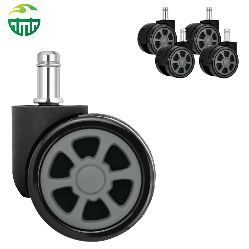 Office Chair PVC Caster Wheels 360° Swivel Twin Wheel for Furniture and Office Chairs