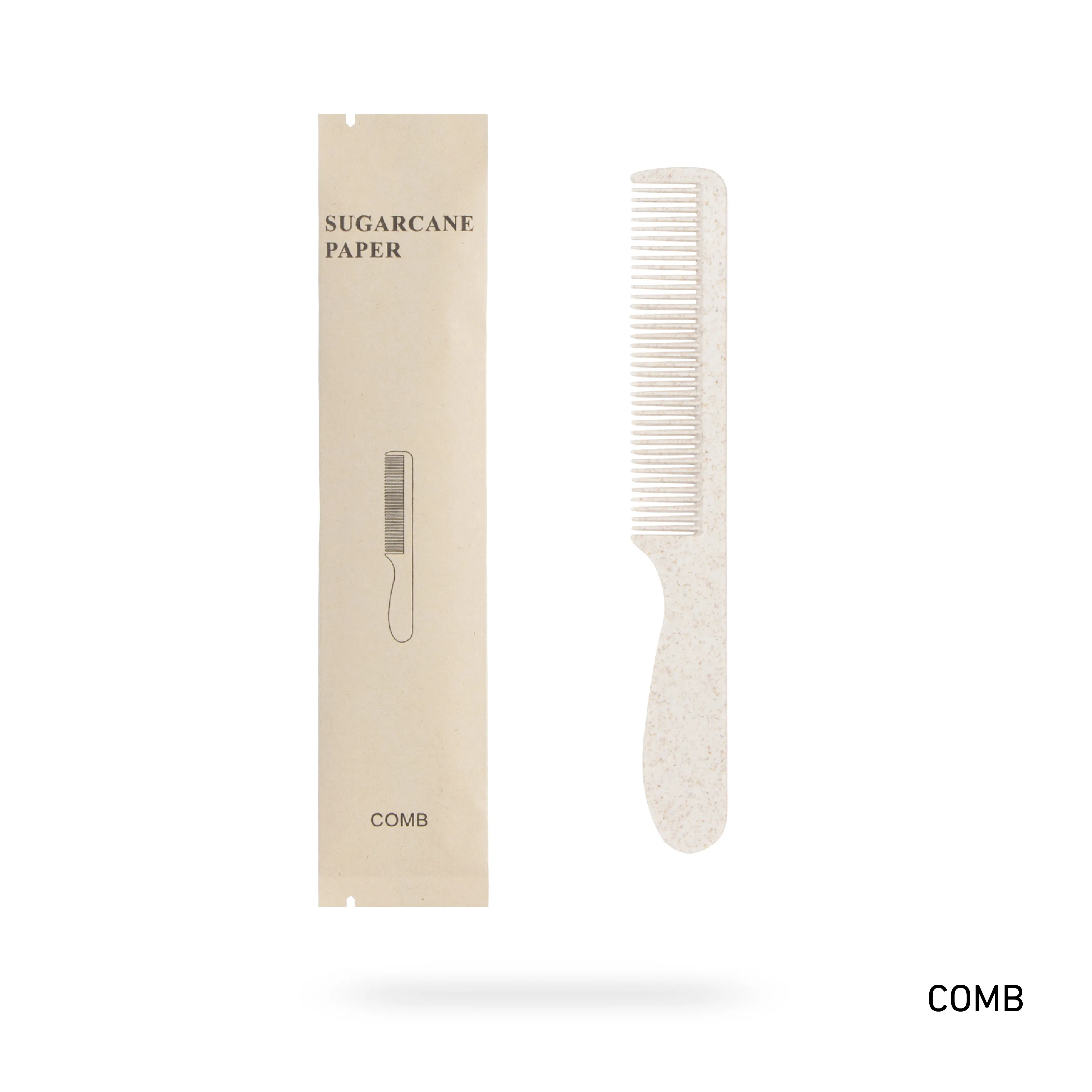 Plastic Hair Comb Disposable Hair Hotel Travel Natural Straw Eco-Friendly Comb