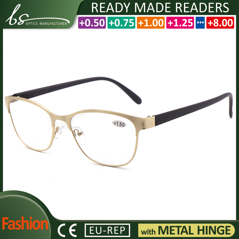 Wholesale Fashion Round Metal Italy Design Blue Light Cheap Reading Glasses for Women Men