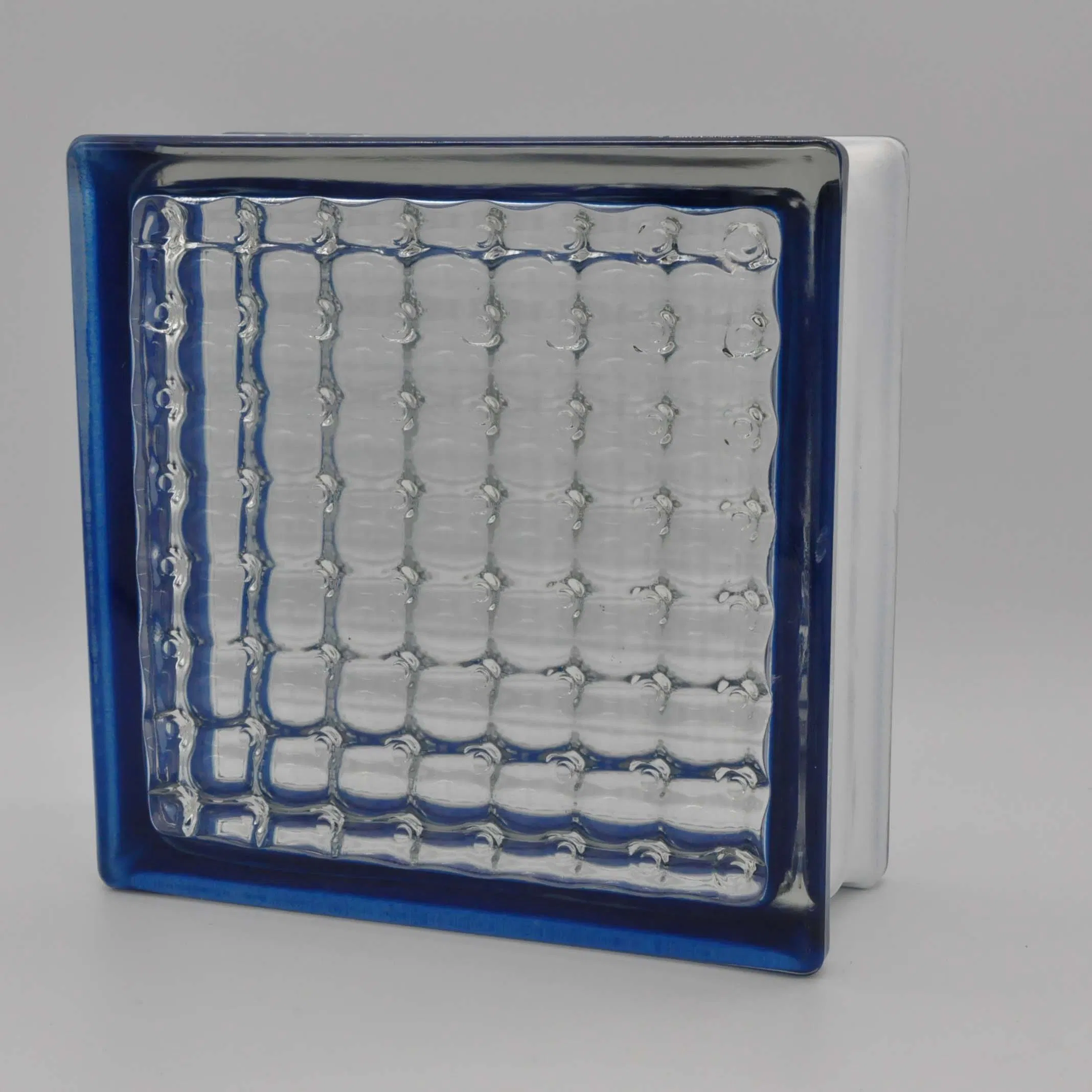 Decoration 190*190*80mm Decorative Cloudy Crystal Side in Colored Glass Block Brick