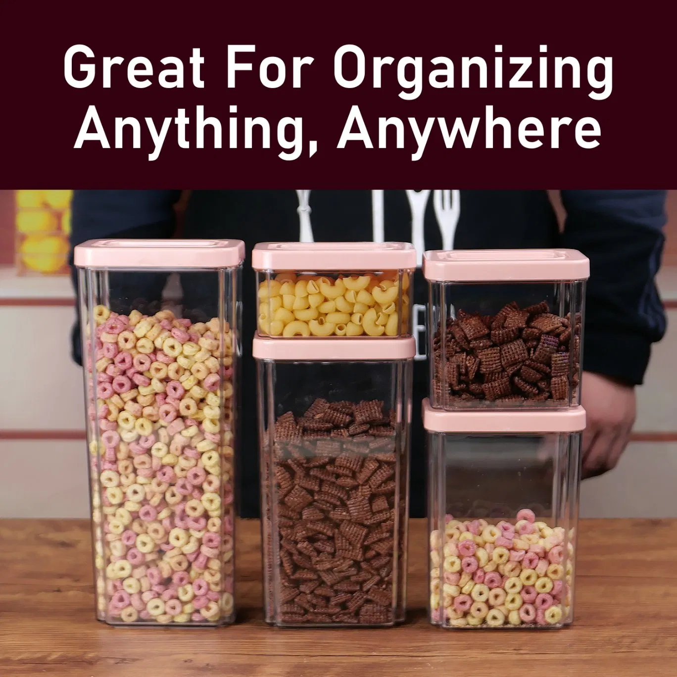 Прозрачный контейнер для хранения еды, квадратный