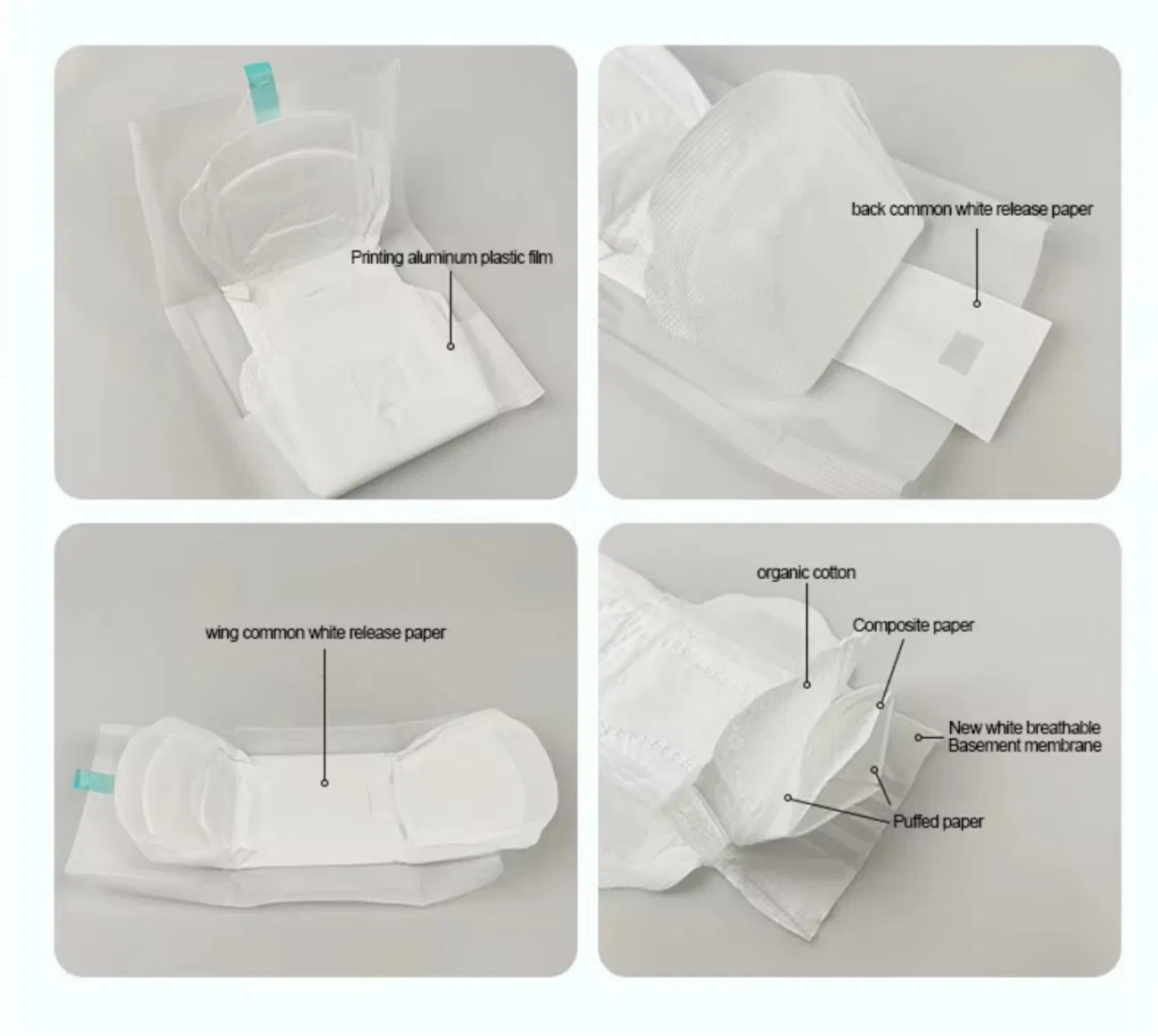 Hot Sale Organic Cotton Negative Ion Sanitary Pad for Women Super Feminine Hygiene Napkin Breathable Bamboo Competitive Price