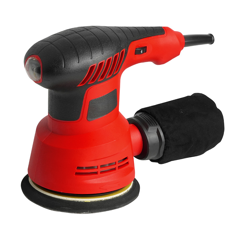 Long Life Working 380W Variable Speed Hook Loop Pad Dustless Electric Rotary Sander