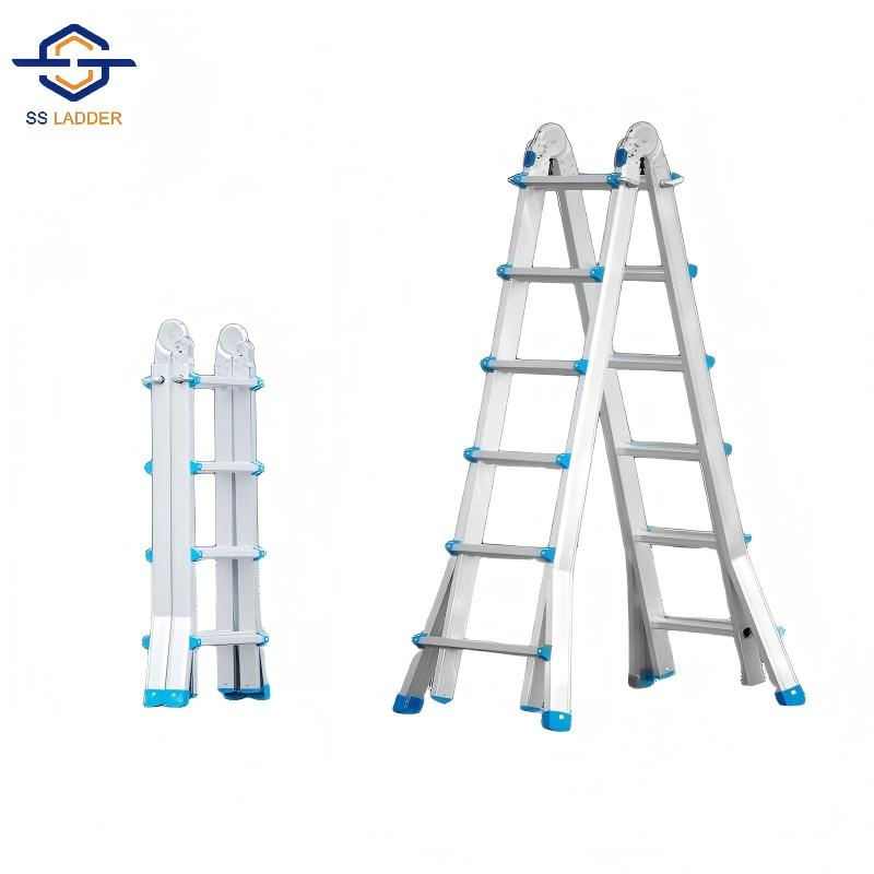 Modern Design Portable Multi-Purpose Folding Ladder Thickened Aluminium Alloy Joint Ladder for Household