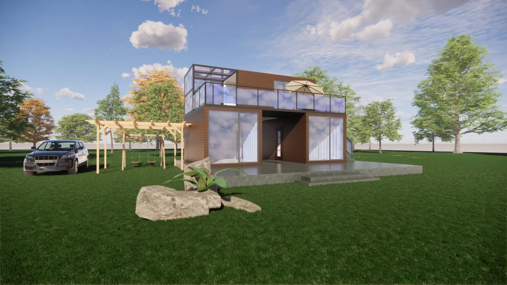 Low Cost Customized Prefabricated/Prefab Steel Structure Container House/Home/Office/Hotel with Bedroom/Kitchen/Bathroom/Living Room/Toilet