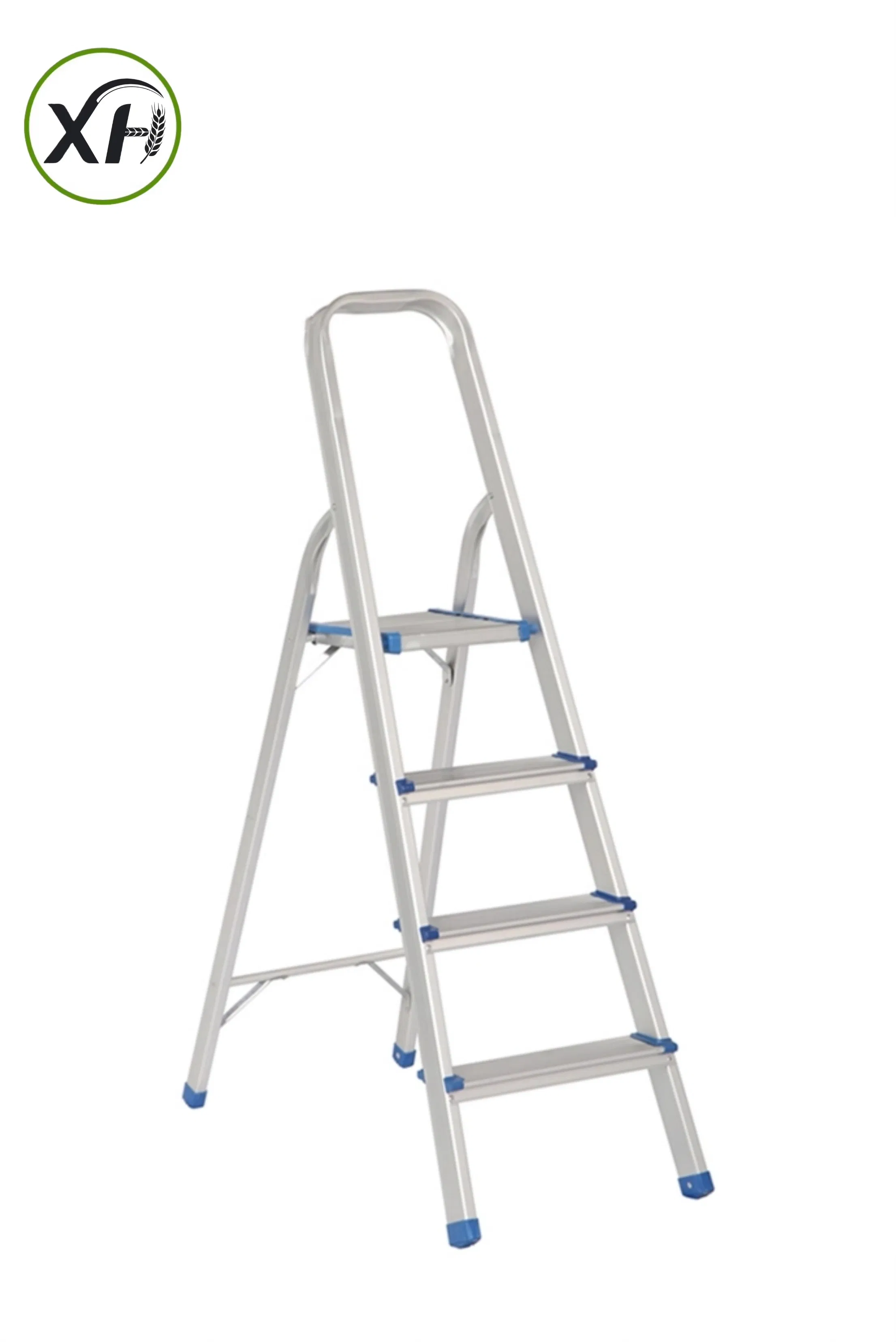 Household Aluminum Folding Ladder Armrest Ladder (with anti-slip foot pads, pedals and handrails)
