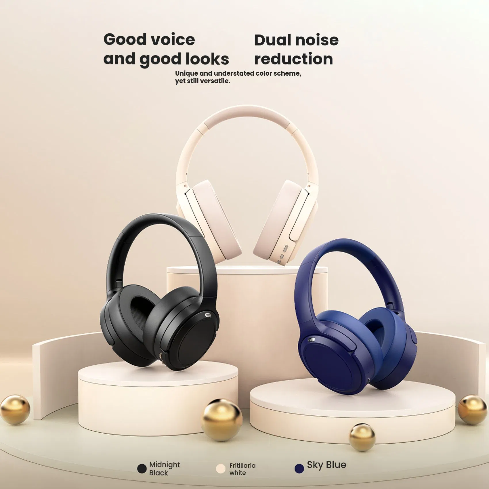 Fashion Over-Ear Headphones with Anc: Immersive Noise Cancellation for Travel & Work