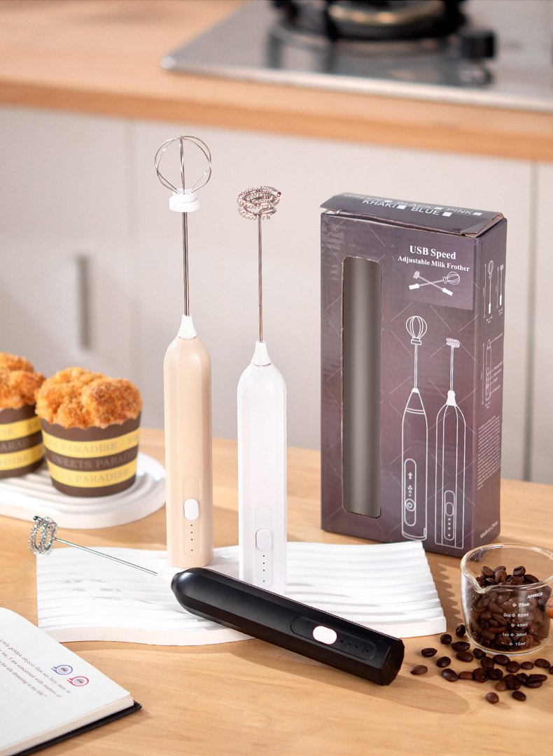 Kitchen Gadget Wholesale Automatic Manual Hand Handheld Coffee Instant Whisk Mixer Electric Milk Frother Steamer Milk Frother Whisk Rechargeable