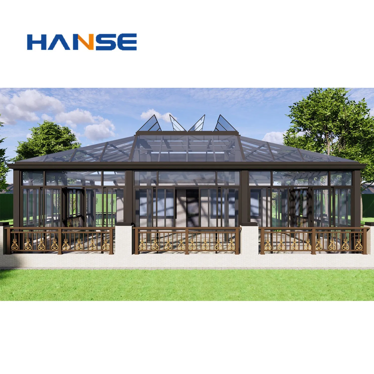 High-Quality Customized Winter House Garden Villa Aluminum Sun House Glass Roof Aluminum 4 Season Sunroom