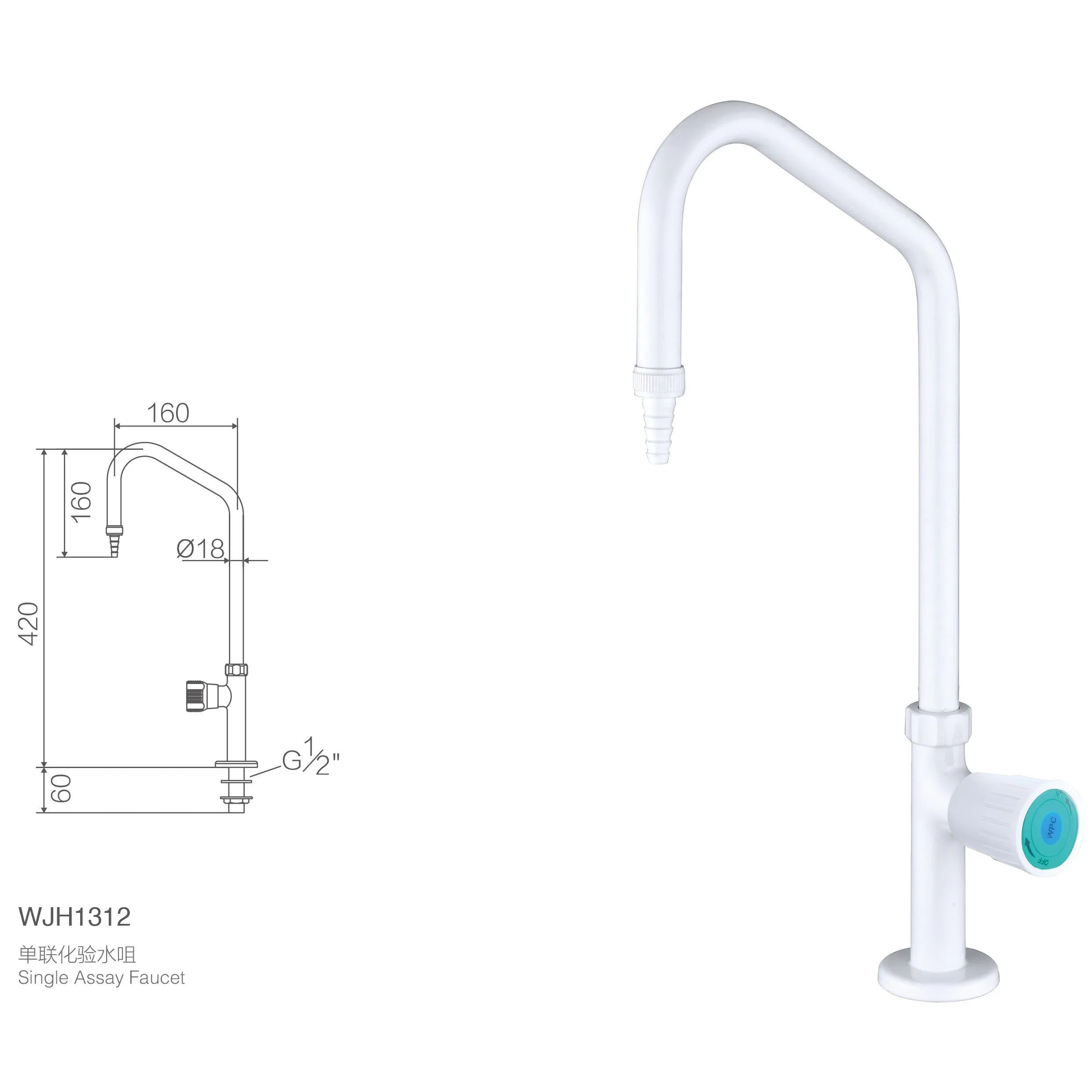 Лабораторный кран из латуни с одним изливом