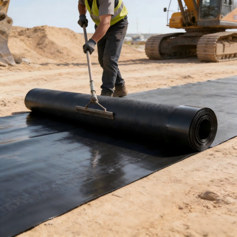 HDPE 1.0mm Single Sided Textured Geomembrane Liner UV Resistance Anti-Aging 5-Year Warranty Customizable Length