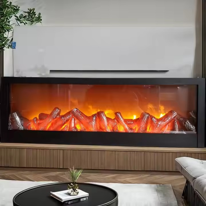 Stylish Adjustable Flame Settings Home Appliance 3 Sided Electric Fireplace for House Use