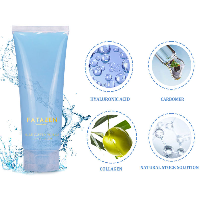 OEM ODM Moisturizing Squeeze Tube Hand Cream Refreshing Hand Lotion Skin Care Products Blue Copper Peptide Repairing Hand Cream