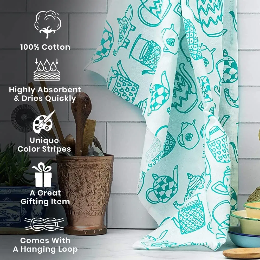 Organic Recycle Cotton Tea Towel Silkscreen Printed Customized Logo Tea Towel Made of 100% Cotton Kitchen Tea Towel