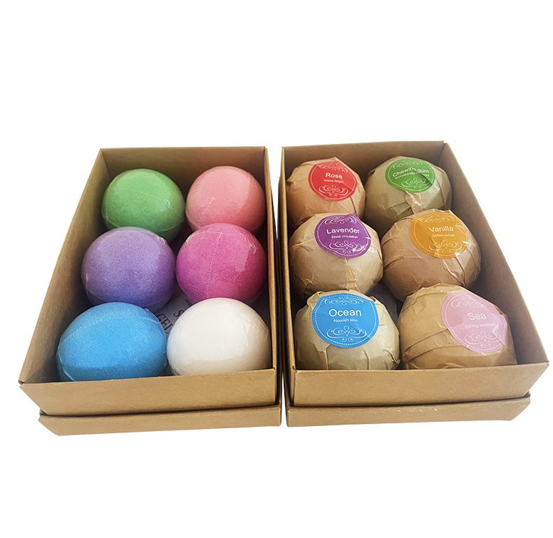 Online Wholesale and Retail Bath Salt Balls Bubble 6PCS Colorful Salts Ball SPA Bombs Gift Set Organic Vegan Magnesium Relax Natural Hand Made Bath Bombs Set