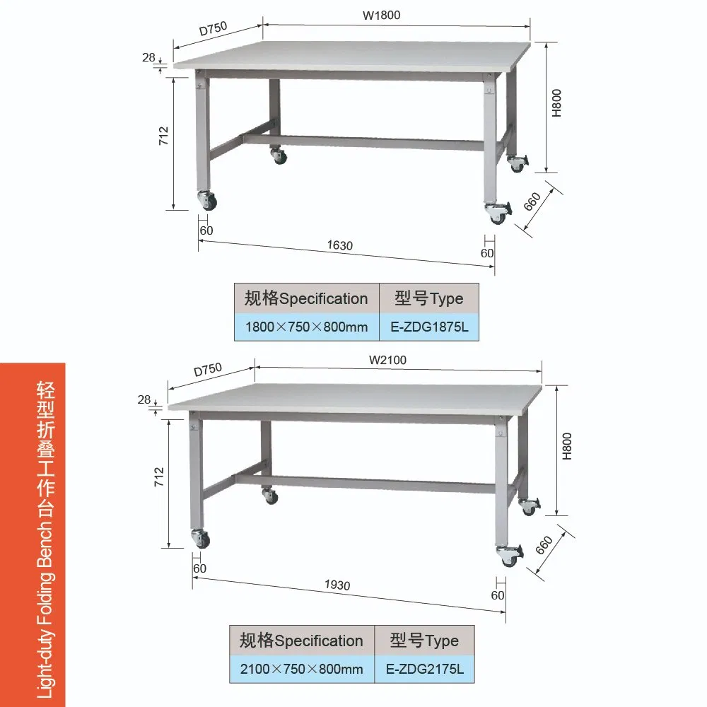 Light Duty Workbench with Wheels