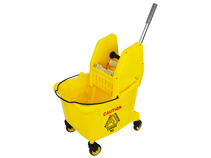 B-046D Single Plastic Mop Wringer Trolley