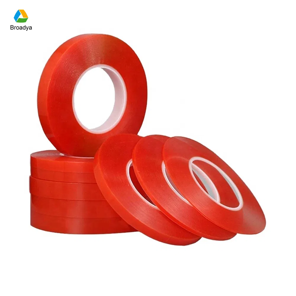 Double/Two Sided Pet PVC Industrial Self Adhesive Red Tape (BY6982R)