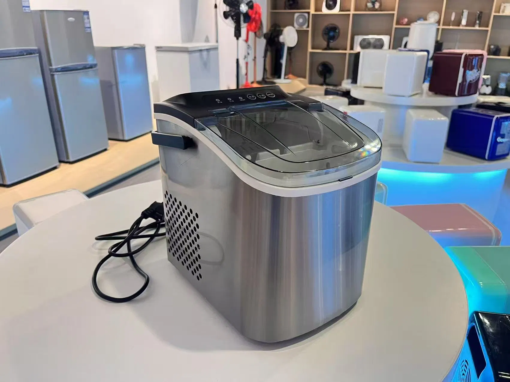 1.2L Ice Maker Machine Small Ice Making Machine Commercial Household with Handle Ice Maker