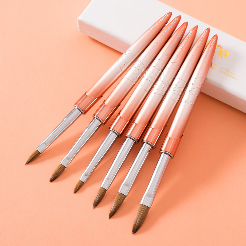 Guyo Metal Handle 100% Pure Kolinsky Nail Art Brush Customizable Logo