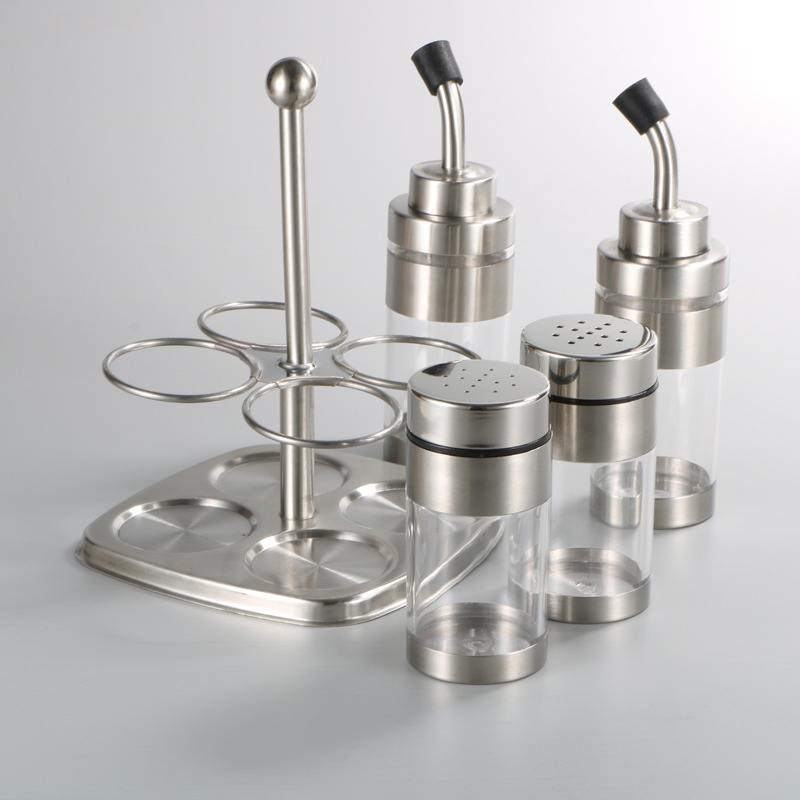 Stainless Steel Oil and Vinegar Dispenser with Spout Cruet Set
