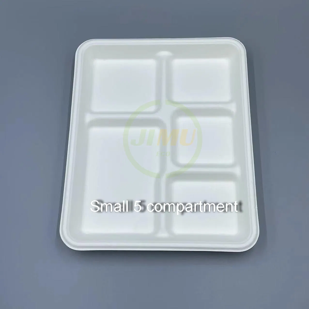 100% Natural Bagasse Pulp Biodegradable Disposable Small Size 5 Compartment Dish Salad Plate