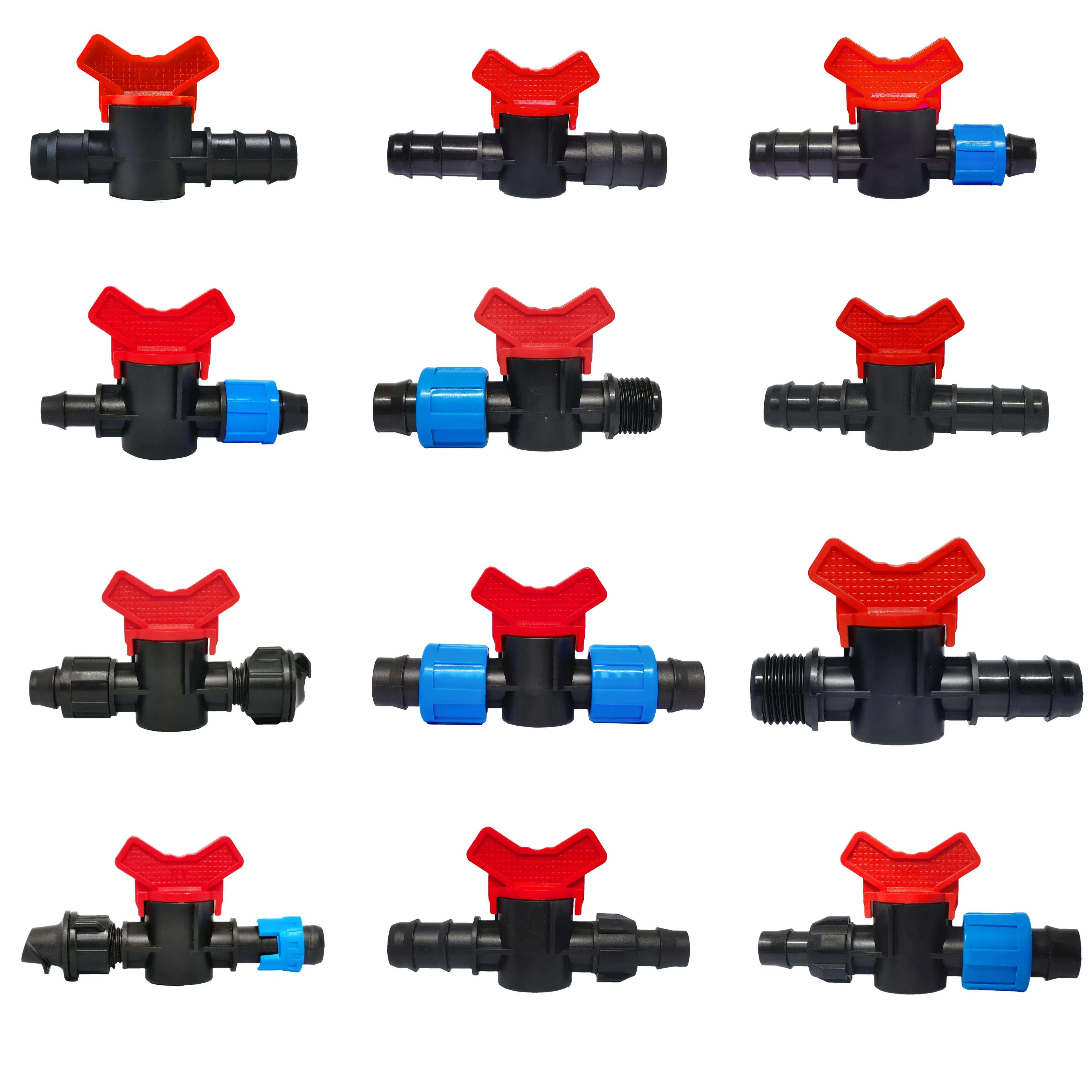 Plastic Irrigation Pipe Fittings Drip Tape Hose Accessories Bypass Valves 16mm for Agricultural