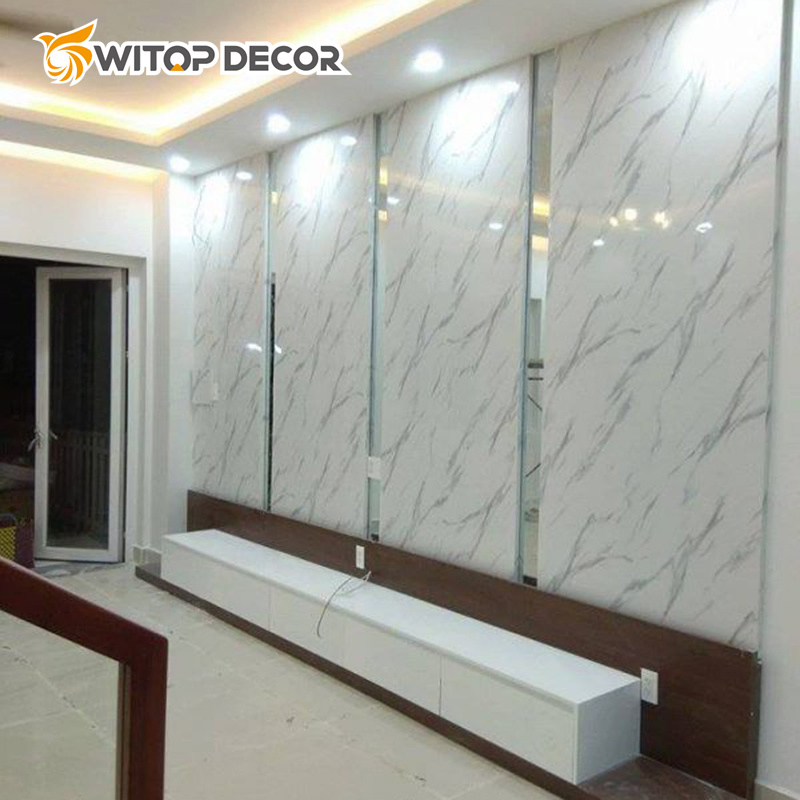 Custom Design 3D Printing UV Board Background PVC Marble Sheet for Interior Decoration