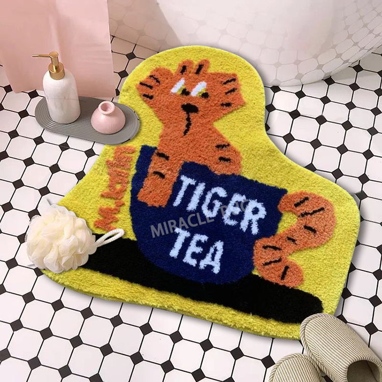 Personalized Dog Welcome Persian Art Rug Bath Mat Plaid Floor Mats Perpetual Anti Slip Pattern Rubber Door Mat for Bathroom Floor
