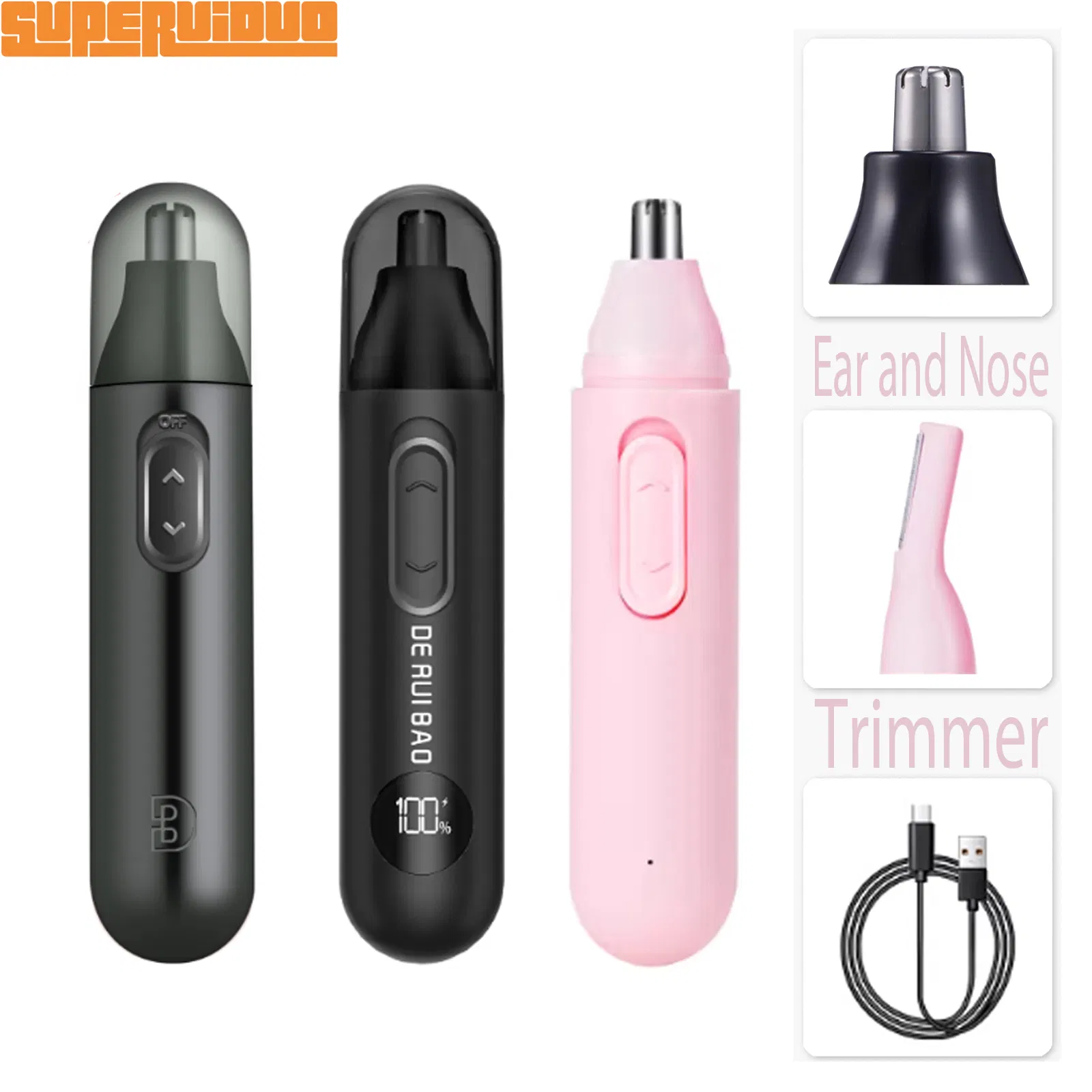 Double-Edge Painless Grooming Technology Ear and Nose Trimmer