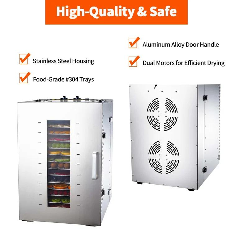 Mechanism Knob Fruit Vegetable Dryer Chicken Beef Jerky 16tray Food Dehydrator