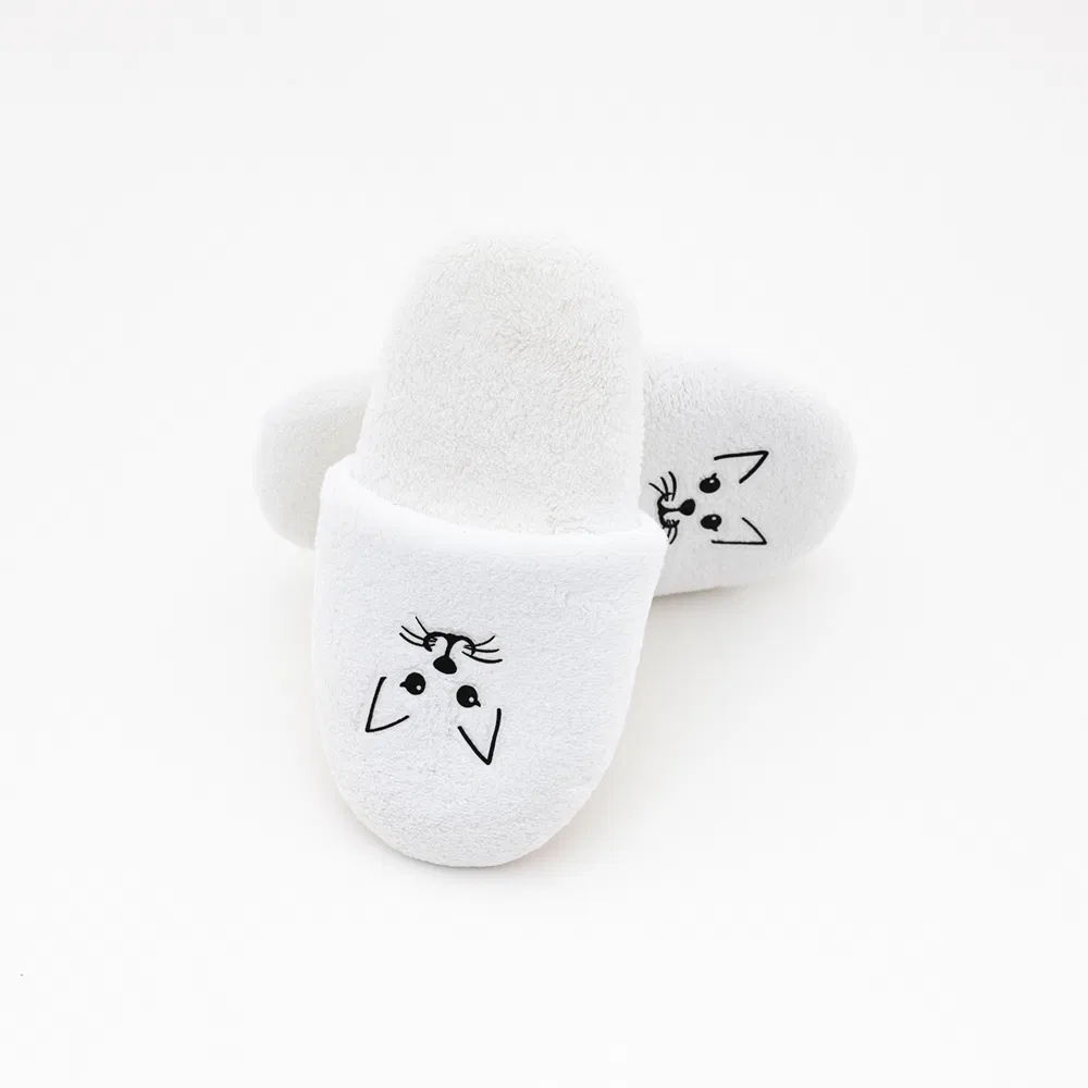 Sewing Label Logo Velvet Material Custom Colors Disposable Slippers for Hotel