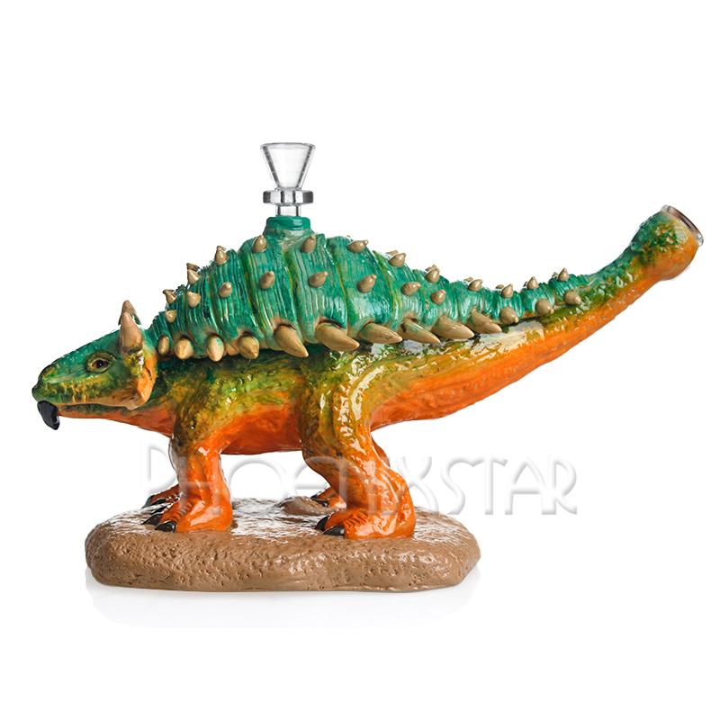 3D Dinosaur Design Glass Smoking Water Pipe Hand Painting Glass Pipe DAB Rig Recycler Tobacco Factory Wholesale