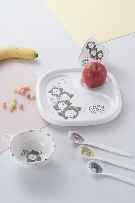 Plastic Childrenware Melamine Small Kids Children Spoon Breakfast Cereal Serving Colorful Spoon