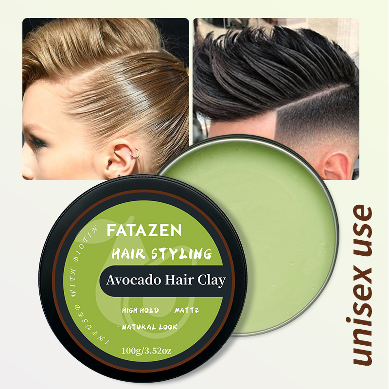 Avocado Halr Clay Biotin Hair Clay Long Lasting Organic Green Matte Natural Look Free Styling Vegan Hair Wax Unisex Hair Wax