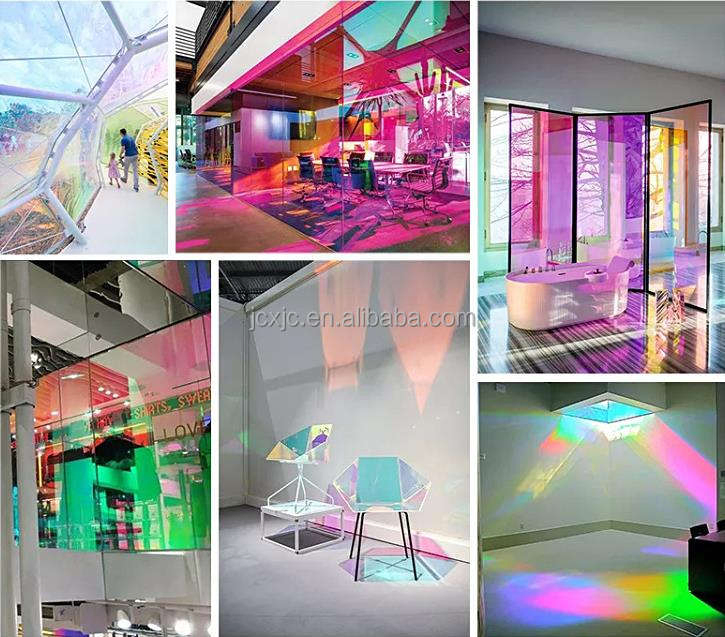 Color Gradient Laminated Curtain Wall Colored Color Change Glass-Diverse Options Available