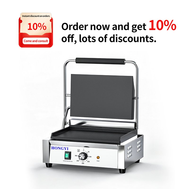 Digital Control Panini Grill for Premium Restaurant & Bistro Precision Heating