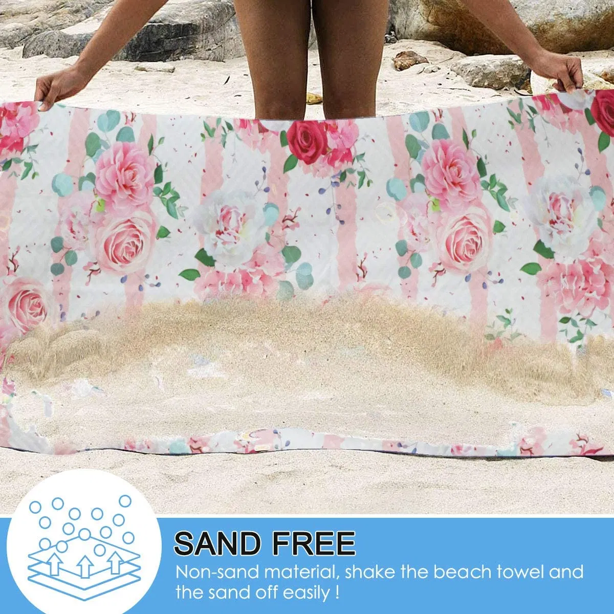 Csutomized Suede Swimming Towel with Customized Printed Design