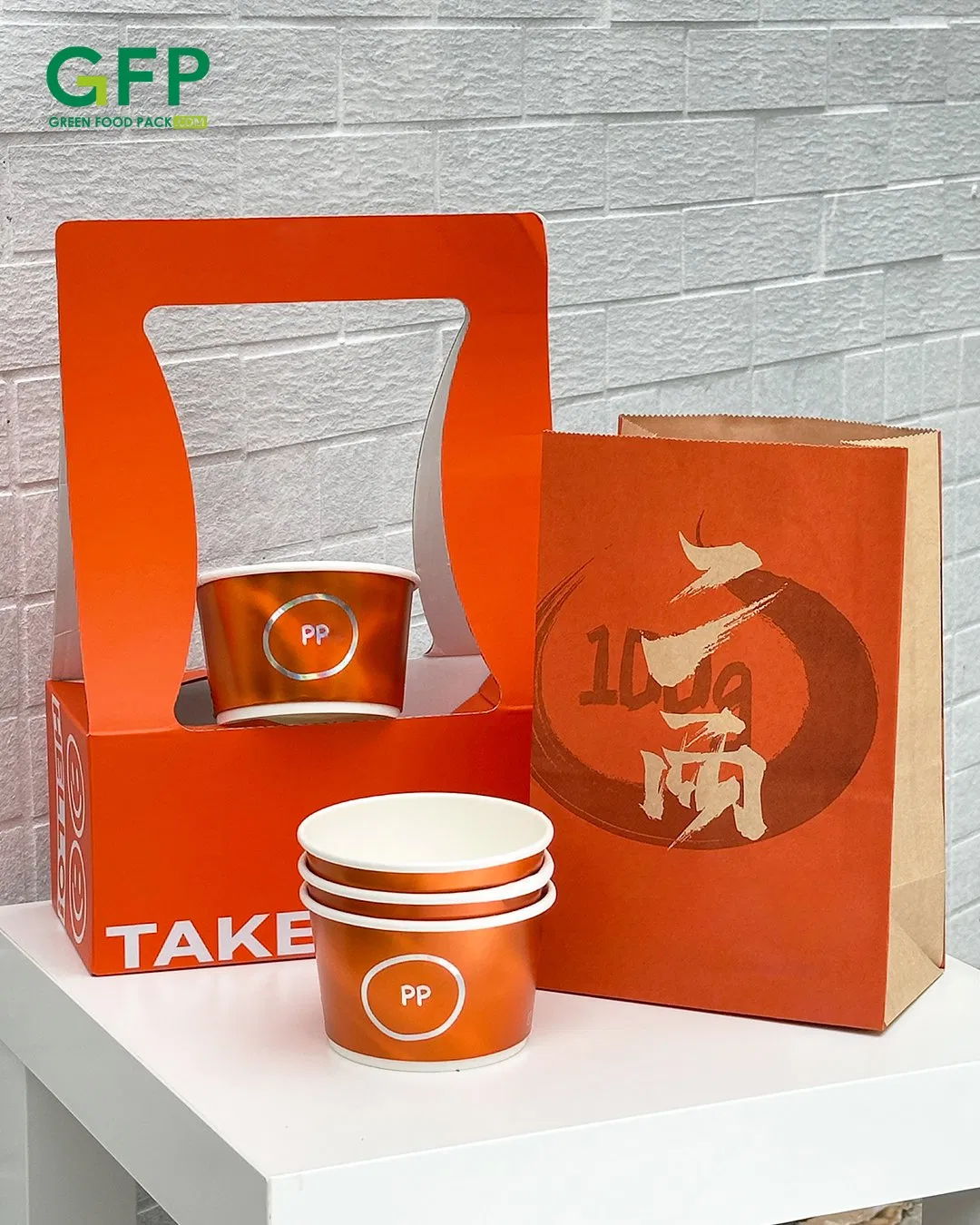 Disposable Takeaway Packaging Ice Cream Container Tubs Paper Cup with Lid