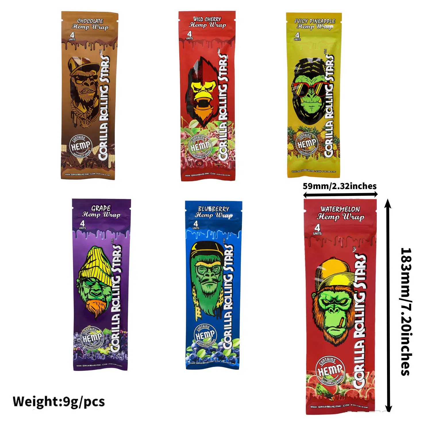 Multiple Flavors Cigar Rolls 15 Pack/Box Cigarette Rolling Paper 110mm Large Size
