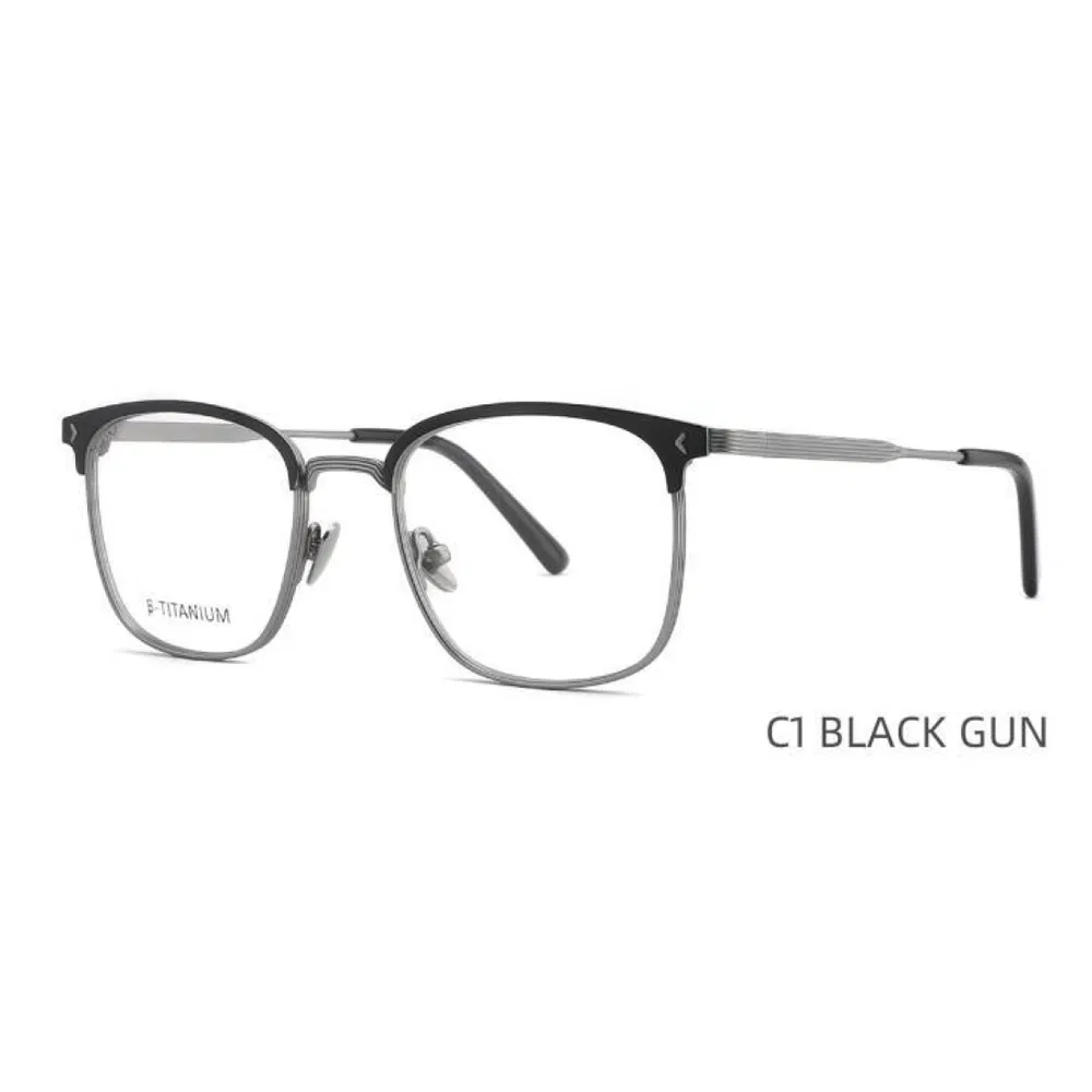 Tfw-015: Modern Square β-Titanium Glasses Frame in Dual-Tone Black