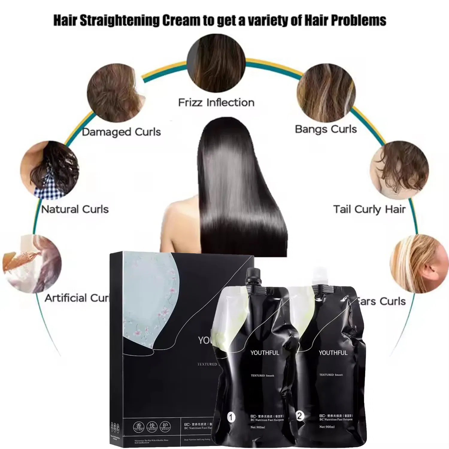 Long Lasting Permanent Rebonding Hair Perm Hair Straightening Perm Cream