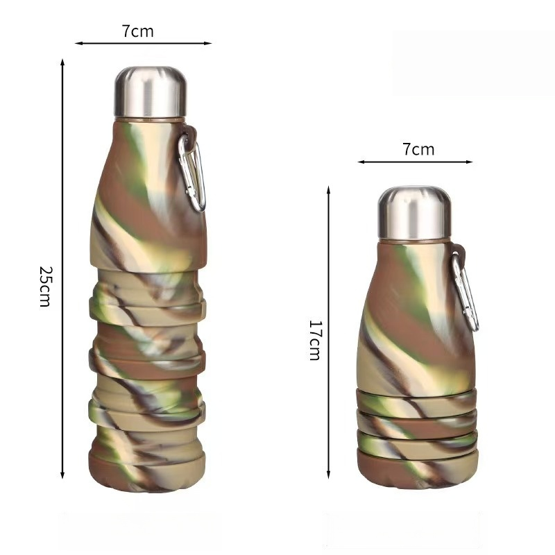Portable Collapsible Water Bottle, BPA - Free Silicone