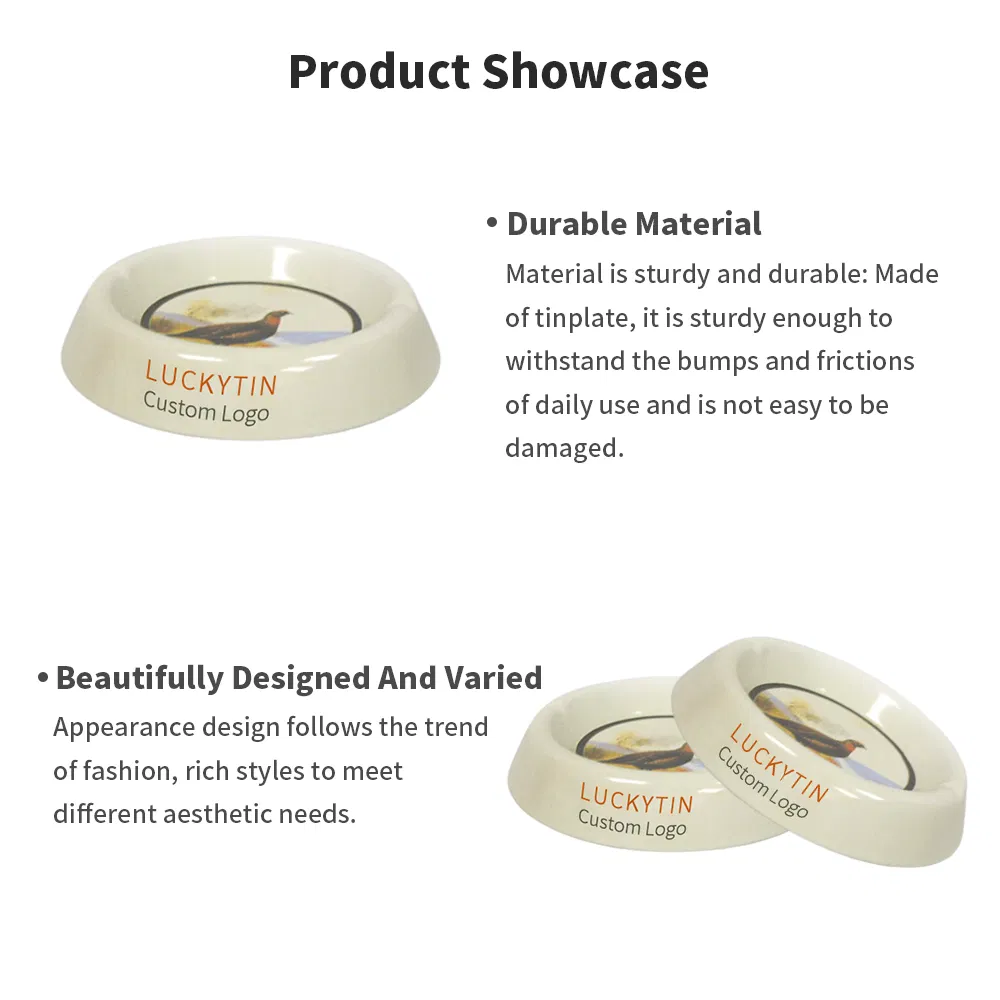 Premium Quality Custom Tinplate Home Products Minimalist Style Round Shape Metal Tin Safety Outdoor Ashtray