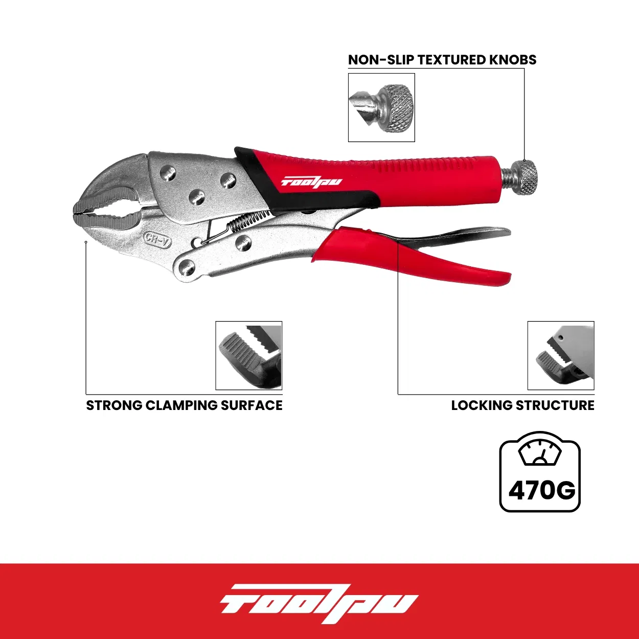 Регулируемые струбцины с удобной рукояткой Toolpu