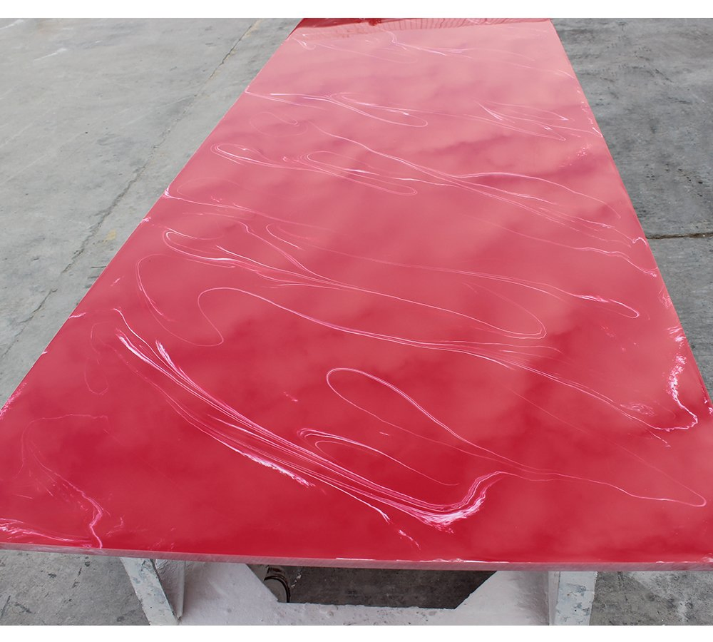 Premium Red Pure Acrylic Solid Surface Slabs for Stylish Wall Panels