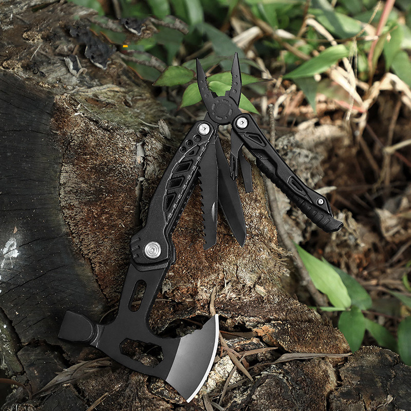 Outdoor Multipurpose Camping Portable Multifunction Survival Axe Folding Pliers Combination Hammer